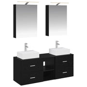 Set di mobili per il bagno 5 pcs Rovere Nero 3406792