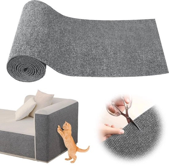 Tappeto da gatto in krabben con adesivo 100x30 cm colore khaki (grigio chiaro, S)