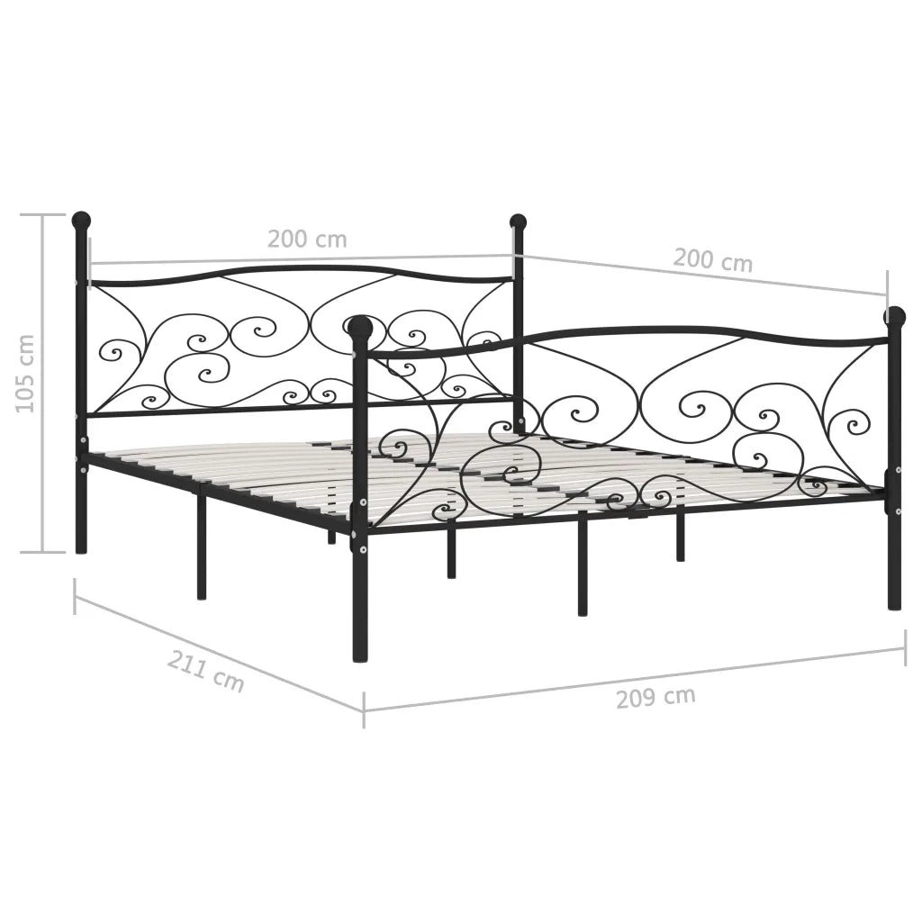 Giroletto con Doghe Nero in Metallo 200x200 cm
