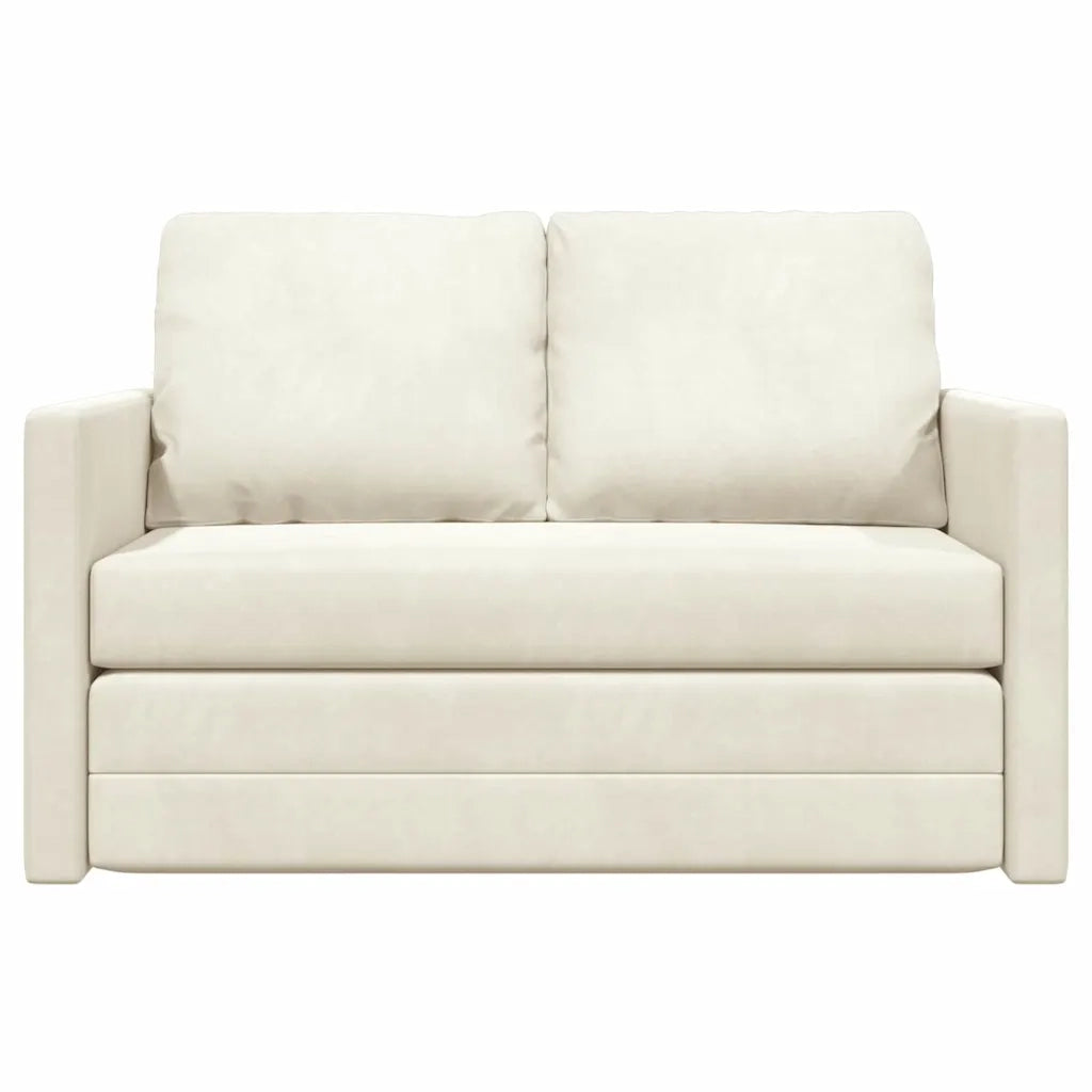 Divano letto Crema 204 x 122 x 60 cm Velluto 42007952