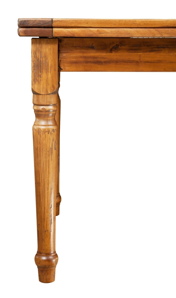 Biscottini Tavolo allungabile Country in legno massello di tiglio finitura noce. Made in Italy