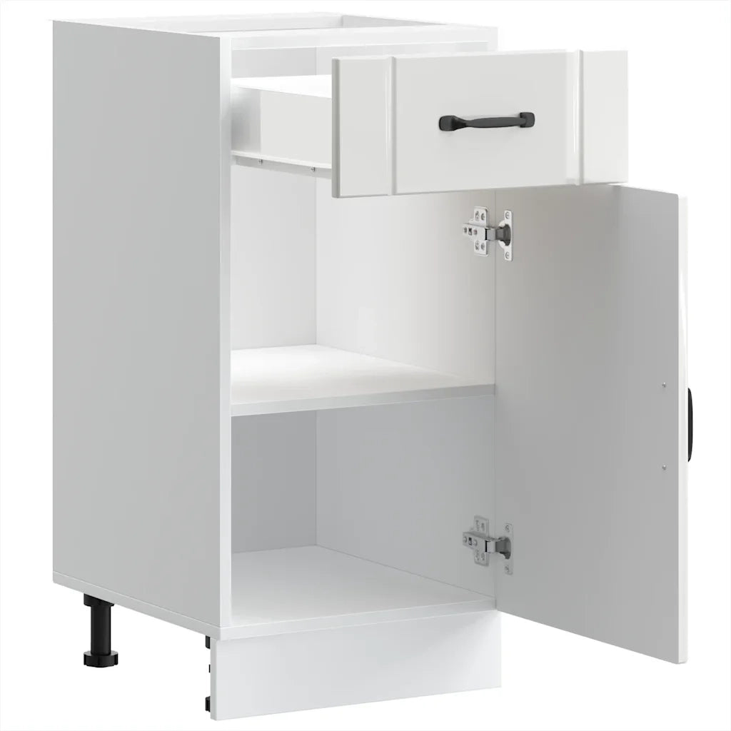 Base da Cucina-Mobile Base da Cucina Lucca Bianco Lucido in Legno Multistrato 534757