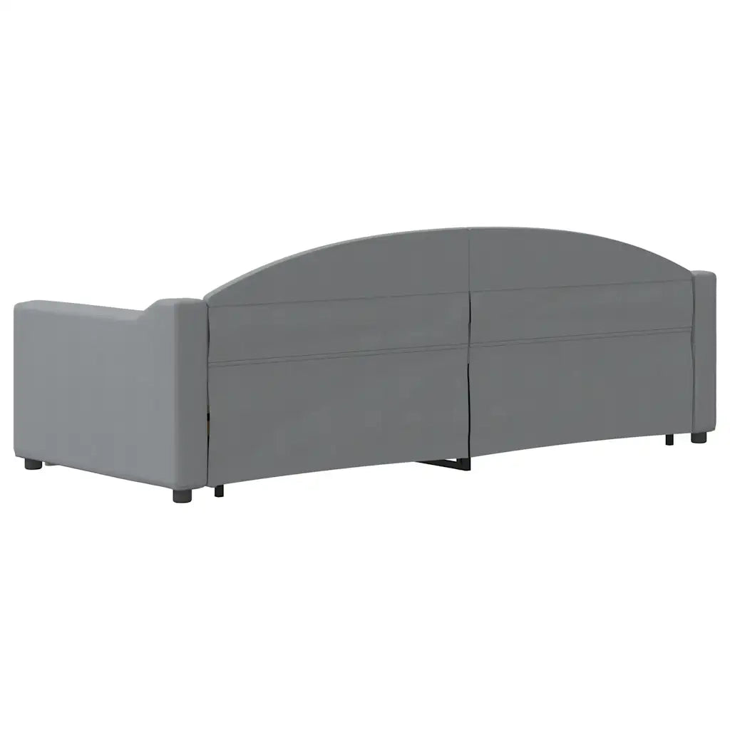 Divano Letto Estraibile Cassetti Grigio Chiaro 100x190 Tessuto 3197609