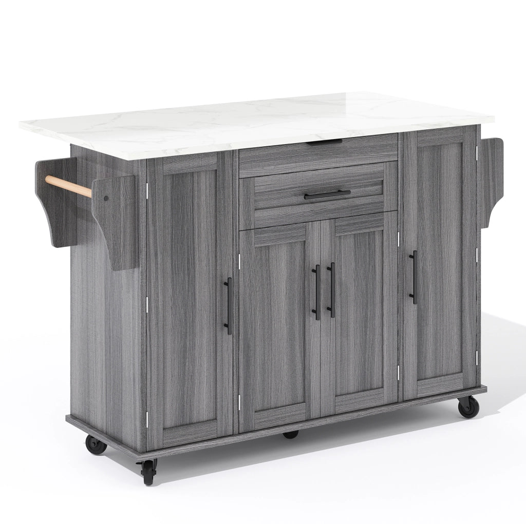 Mobile cucina con piano allungabile 136x70x92 cm; grigio in MDF