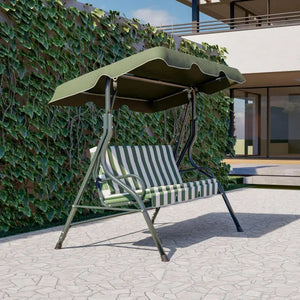 Dondolo Green con Cuscini 170x110x153 h cm in Acciaio Verde