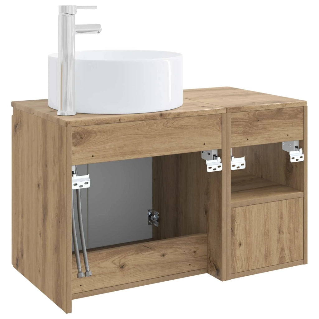 Set di mobili per il bagno 2 pz Rovere Artigianale 3404113