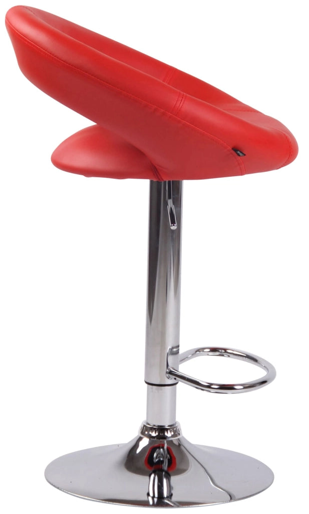 Set di 2 sgabelli da bar Olinda in finta pelle rosso,cromo
