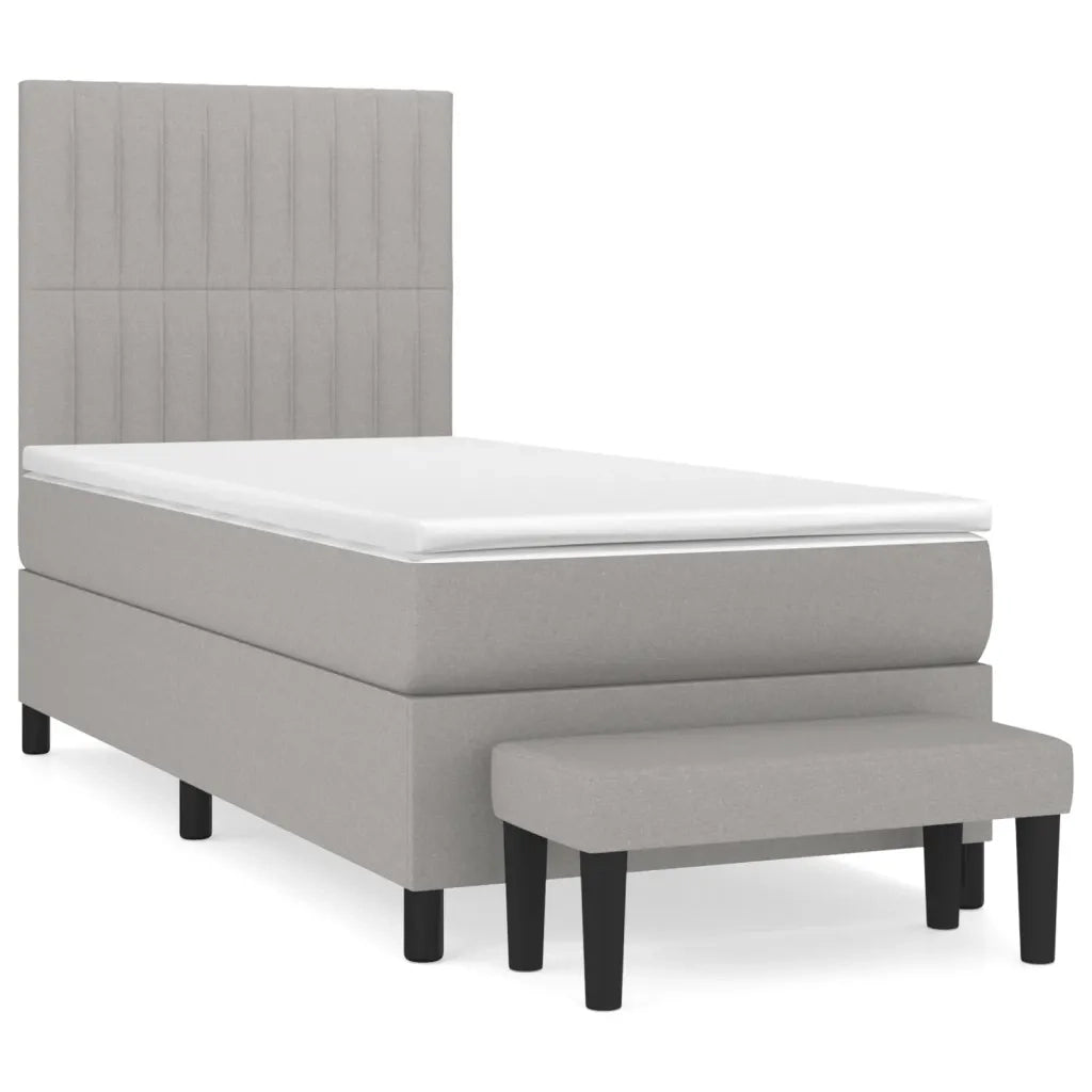 Giroletto a Molle con Materasso Grigio Chiaro 90x200 cm Tessuto 3136725