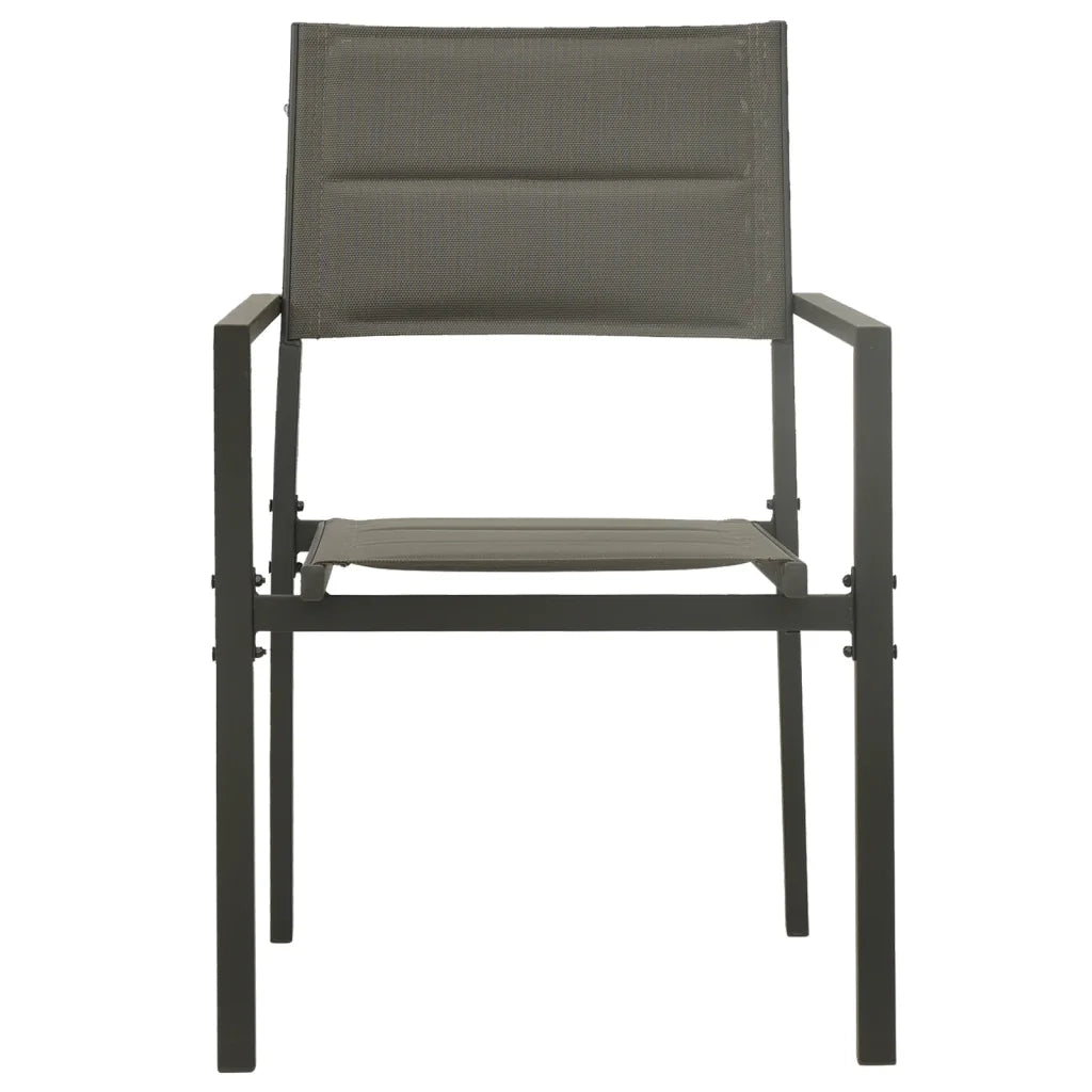 Sedie da Giardino 2 pz Textilene e Acciaio Grigio e Antracite cod mxl 23166