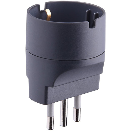 Adattatore semplice Schuko 10A 2P+T spina e presa 10A colore nero opaco Electraline