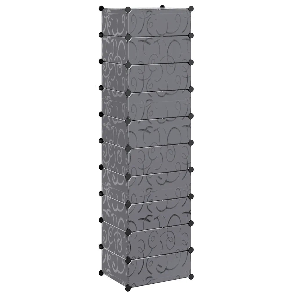 Scarpiera Modulare a 10 Scomparti-Scaffale per scarpe Nera