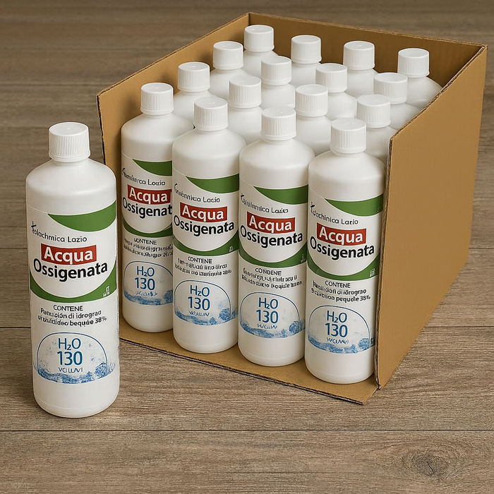 Acqua ossigenata 130 volumi confezione 12 pezzi LT 1 soluzione ossidante per schiarire e sbiancare il legno