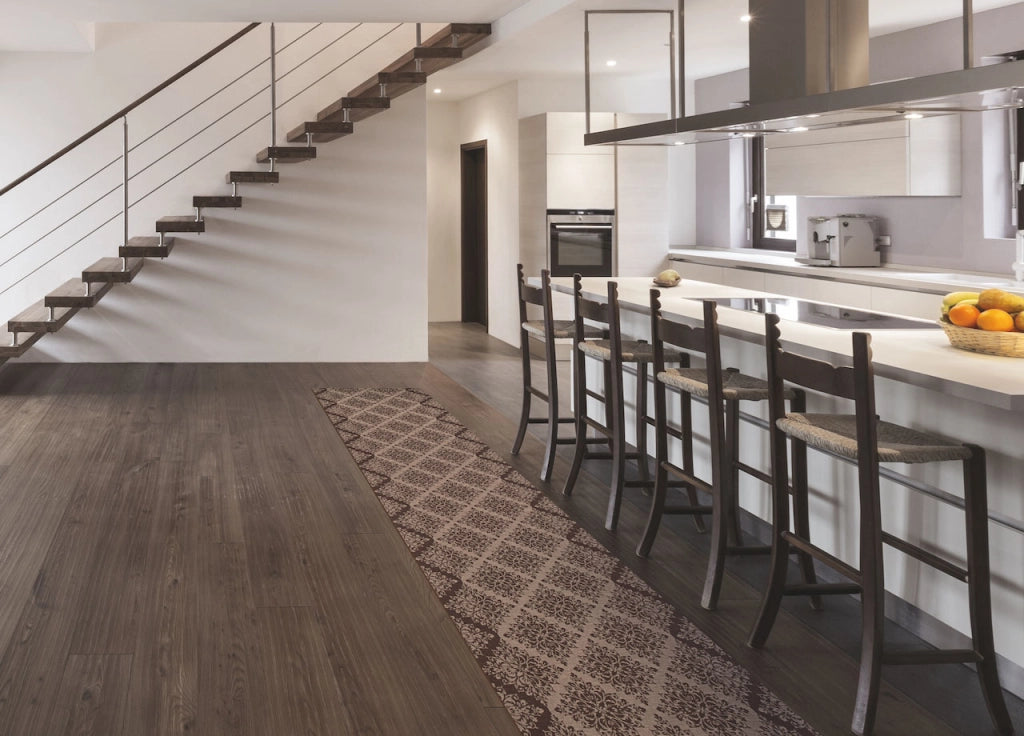 Tappeto Passatoia Tessuto Jacquard Linea Emozioni Disegno Damasque Marrone - 57x90 - Marrone