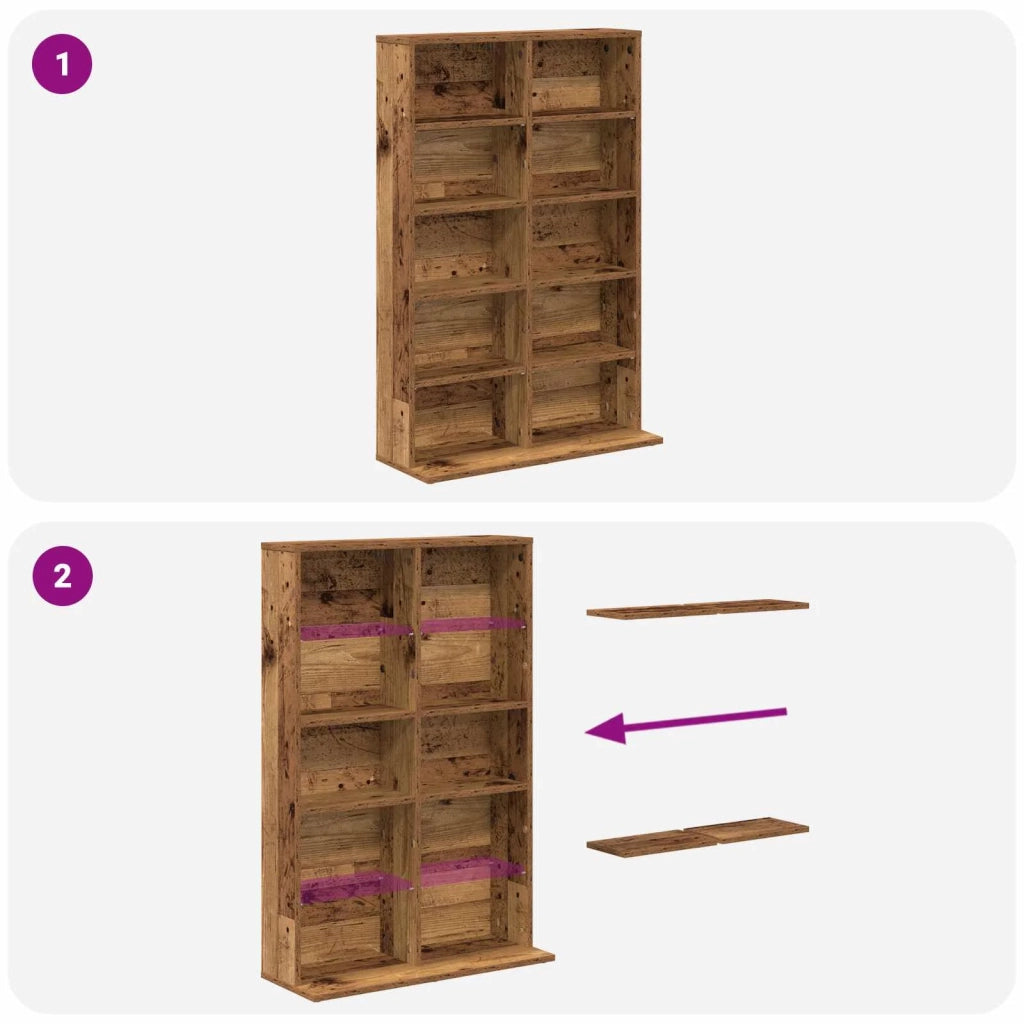 Mobile per CD Legno antico 65 x 23,5 x 97,5 cm 8012686