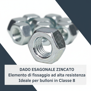 Dado esagonale m10 x 1,5 mm zn5588 confezione 20 pezzi