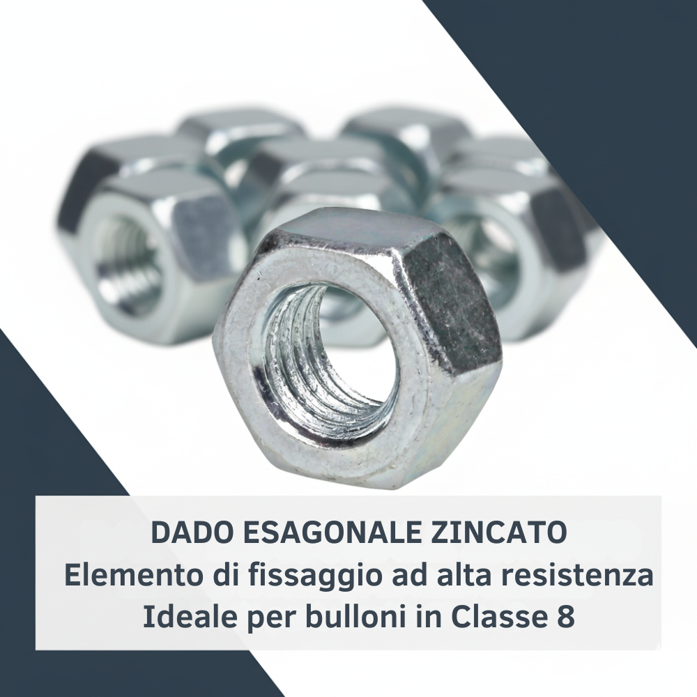 Dado esagonale m12 x 1,75 mm zn5588 confezione 15 pezzi