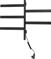 Asciugamano Elettrico a Stantuffo con Regolazione di Temperatura - Rotazione di 180 Gradi - Dimensioni 87x67,5 cm - Colore Nero.