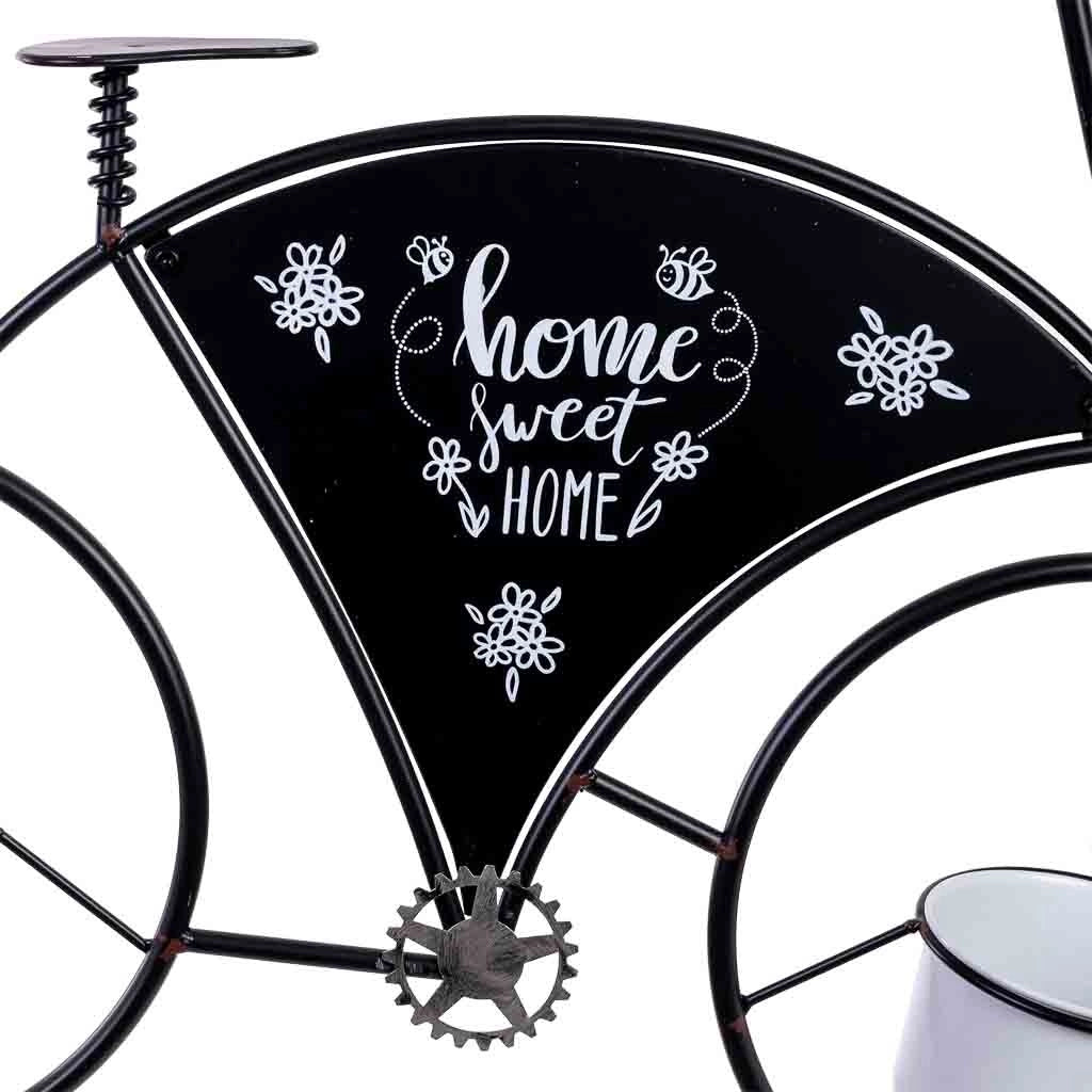 Bicicletta decorativa in metallo con due cestini 85x22x98h cm