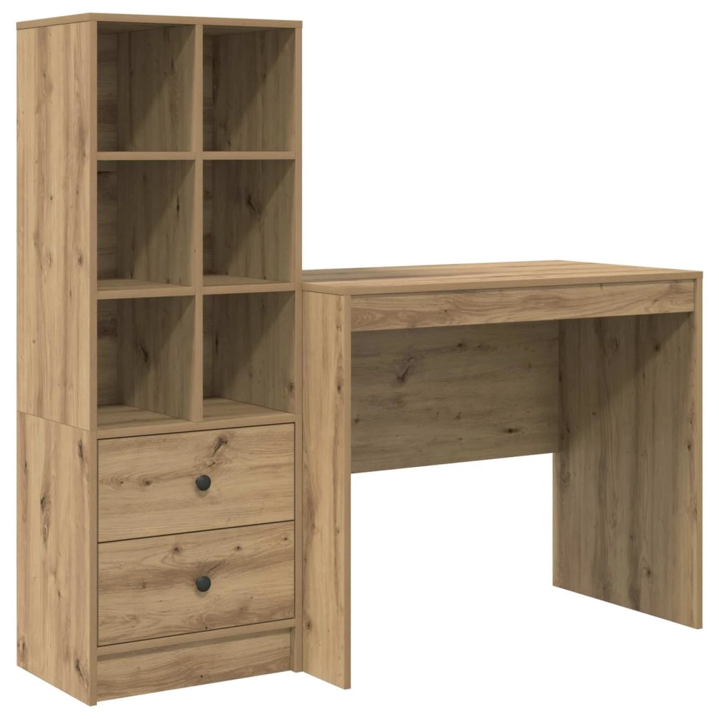 Scrivania con cassetto con lo scaffale 2 pcs Rovere artigianale 3337368