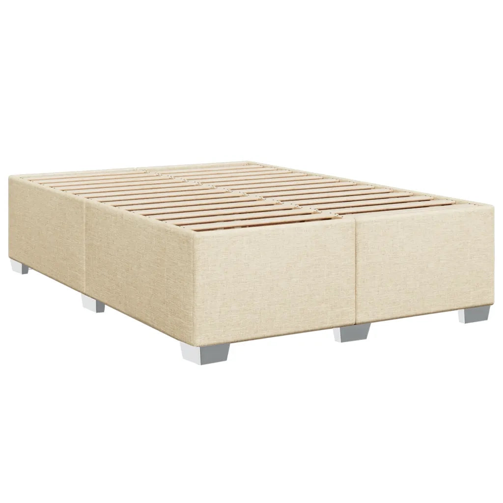 Giroletto a Molle con Materasso Crema 140x19 cm in Tessuto