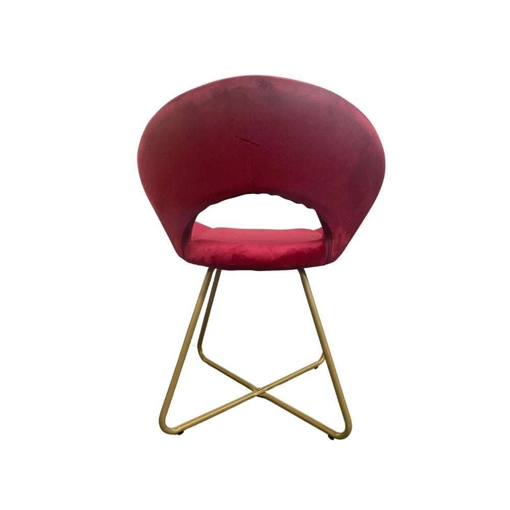 Set 2 poltroncine da salotto Etere velluto rosso e gambe oro
