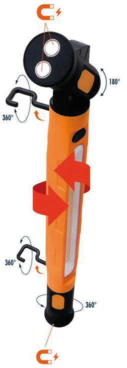 Luxen TORCIA DA LAVORO RICARICABILE CON MAGNETE E POWERBANK,16 w, 1000 lumen, 3 modalitÃE di luce