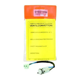 Termostato cablato per ventilconvettori con sonda 200 mm chiusura a 42 °C apertura 36 °C contatto ventola acqua calda Cewal