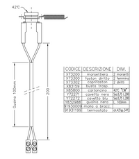 Termostato cablato per ventilconvettori con sonda 200 mm chiusura a 42 °C apertura 36 °C contatto ventola acqua calda Cewal