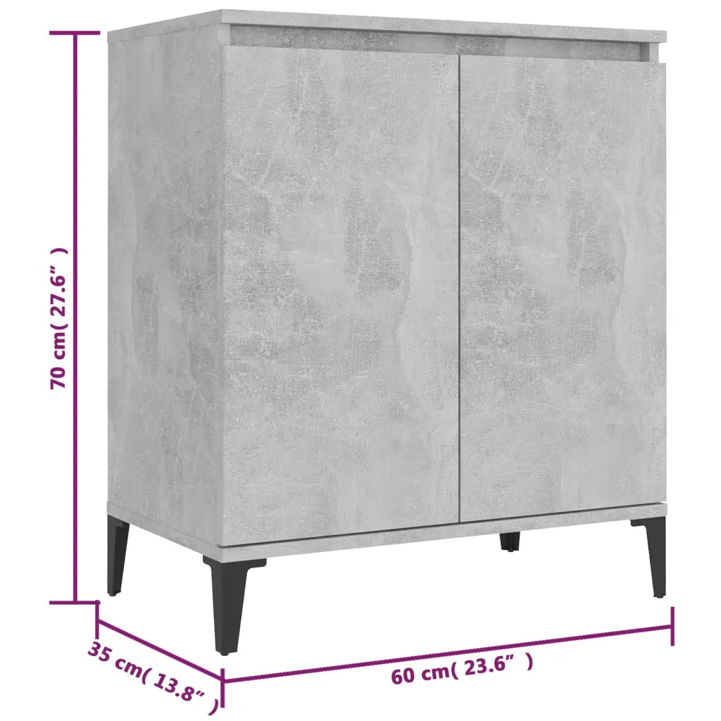 Credenza-Buffet-Armadio da cucina Grigio Cemento 60x35x70 cm in Legno Multistrato 476425