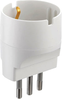 Adattatore semplice Schuko 10A 2P+T spina tedesca verso presa italiana 10A colore bianco Electraline