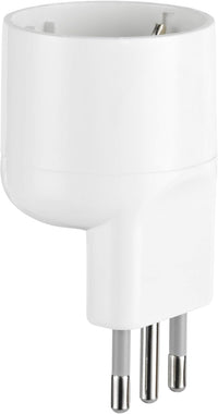 Adattatore disassato Schuko 10A 2P+T salvaspazio da spina tedesca a presa italiana 10A bianco Electraline