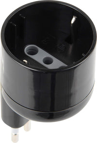 Adattatore disassato Schuko 10A 2P+T salvaspazio da spina tedesca a presa italiana 10A nero Electraline