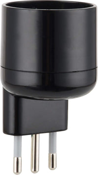 Adattatore disassato Schuko 10A 2P+T salvaspazio da spina tedesca a presa italiana 10A nero Electraline