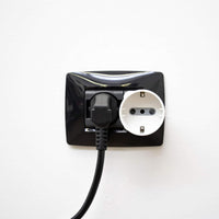 Adattatore disassato Schuko 16A 2P+T salvaspazio da spina tedesca a presa italiana 10A bianco Electraline