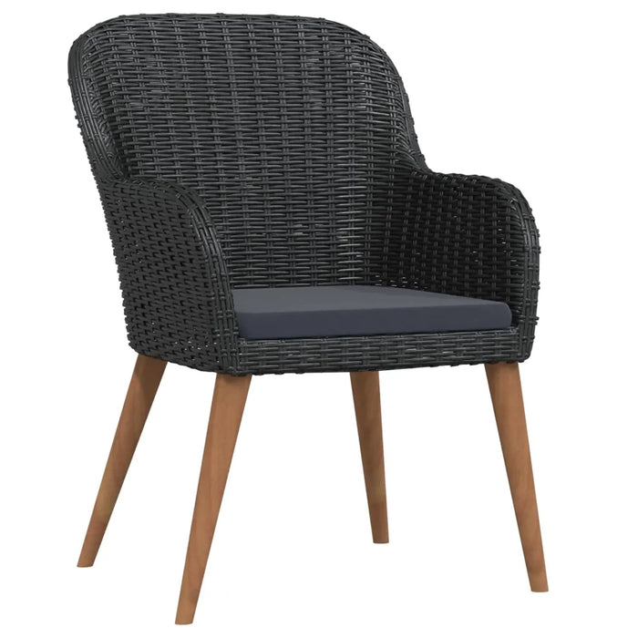 Set Mobili da Pranzo per Giardino 7 pz con Cuscini Nero cod mxl 49265