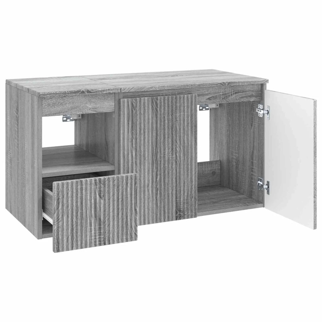 Set di mobili per il bagno 2 pz Sonoma grigio 3404120