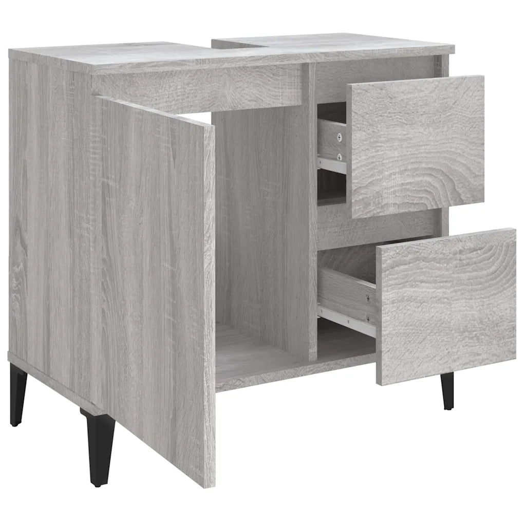 Armadietto Bagno Grigio Sonoma 65x33x60 cm in Legno Multistrato 819834