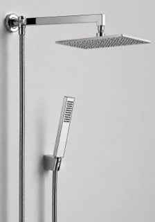 KIT DOCCIA CON SOFFIONE QUADRATO Ø20 CM E BRACCIO QUADRATO 40 CM