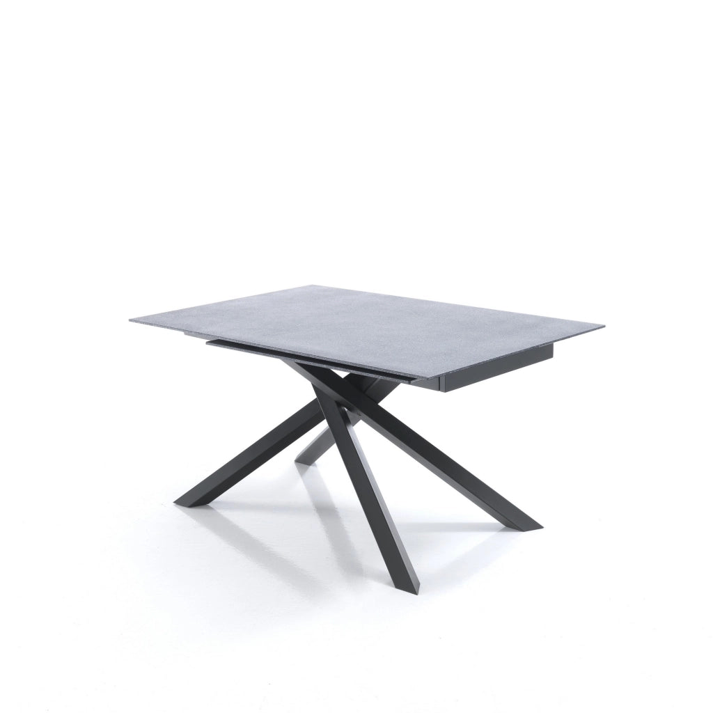 Tavolo allungabile in vetro antracite cm. H.76 x P.90 x L.140/230