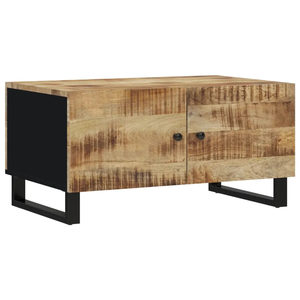 Tavolino da Soggiorno 80x50x40 cm Massello Mango e Multistrato cod mxl 27687