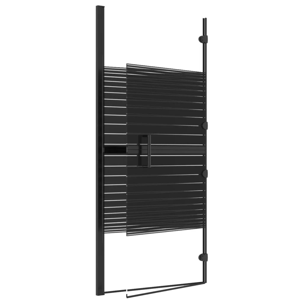 Pannello Doccia Pieghevole in ESG 120x140 cm Nero CFW5357511