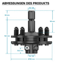 Frizione per albero cardanico scanalato a 6 denti Filetto esterno e interno 1 3/8" Max 1200Nm Nero