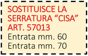 Securemme SERRATURA AD INFILARE 4 MANDATE 2 CHIAVI DM Art. 2031 E.70