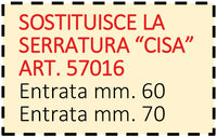 Securemme SERRATURA TRIPLICE AD INFILARE 4 MANDATE 2 CHIAVI DM Art. 2033 E.60