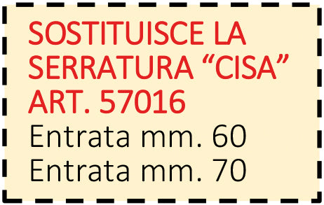 Securemme SERRATURA TRIPLICE AD INFILARE 4 MANDATE 2 CHIAVI DM Art. 2033 E.60