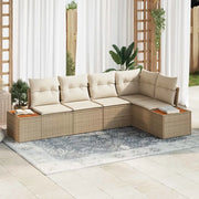 Set Divano da Giardino 5 pcs beige e panna Poly Rattan 3356756
