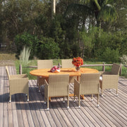 Set Mobili da Pranzo per Giardino 7 pz in Polyrattan Beige 3070753