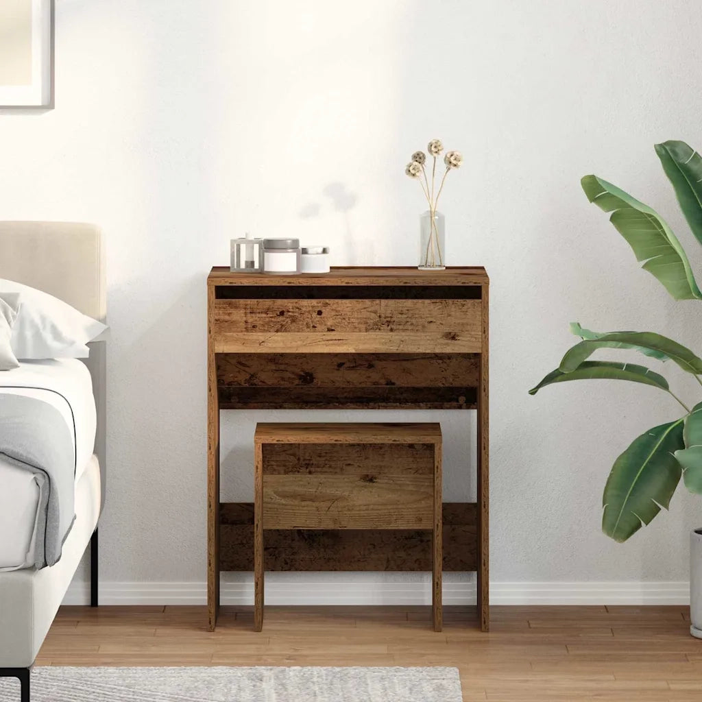 Toeletta | Tavolo da Trucco con cassetto Legno vecchio 60 x 40 x 75 cm