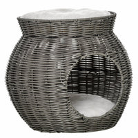 Cuccia per Gatti Ø50x43,5 cm in Rattan Grigio Scuro