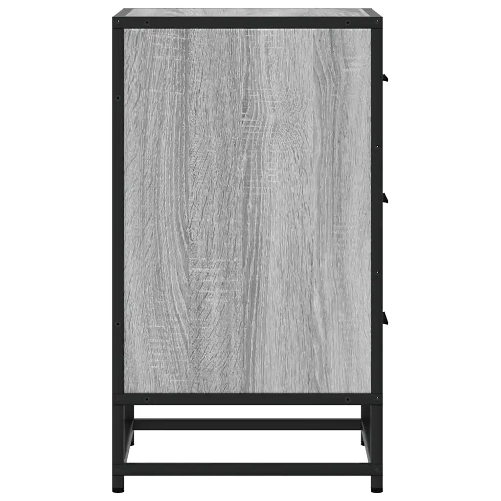 vidaXL Comodino Grigio Sonoma 40x34,5x60 cm Legno Multistrato Metallo